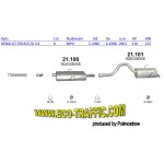 Ауспух 21.100 ALU СРЕДНО ГЪРНЕ ESPACE III / 22530/ 21,100/ АУСПУСИ POLMOSTROW